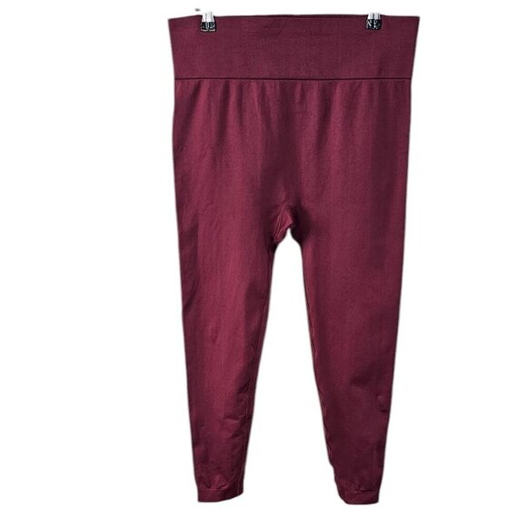 Knix Womens Good To Go Seamless Leggings, Red, High Rise, Ribbed Band, Size XL - Picture 1 of 7